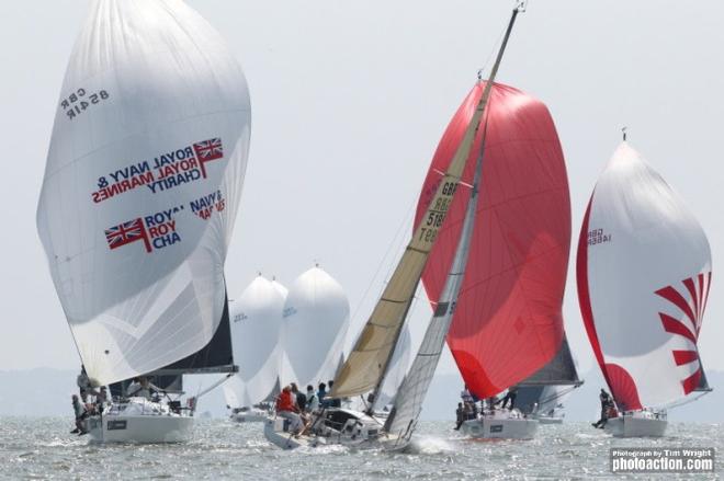 Close racing in the J/109 Fleet - 2016 Landsail Tyres J-Cup ©  Tim Wright / Photoaction.com http://www.photoaction.com